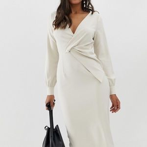 ASOS DESIGN origami twist midi pencil dress
